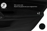 BLACK STITCH 2X FRONT DOOR ARMREST SUEDE COVERS FOR PEUGEOT 308 14-18 5 DOOR