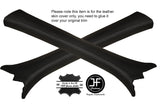 BLACK STITCH 2X A POST PILLAR LEATHER COVERS FITS MERCEDES C CLASS W204 07-14