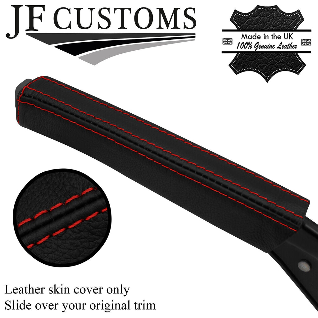 D RED STITCH TOP-GRAIN LEATHER HANDBRAKE HANDLE COVER FOR PEUGEOT 405 87-97