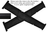 BLACK STITCHING 2X B POST PILLAR LEATHER SKIN COVERS FITS FORD CORTINA MK2