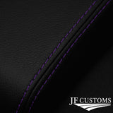 PURPLE STITCHING MANUAL CENTRE CONSOLE TRIM LEATHER COVER FITS JAGUAR E TYPE V12