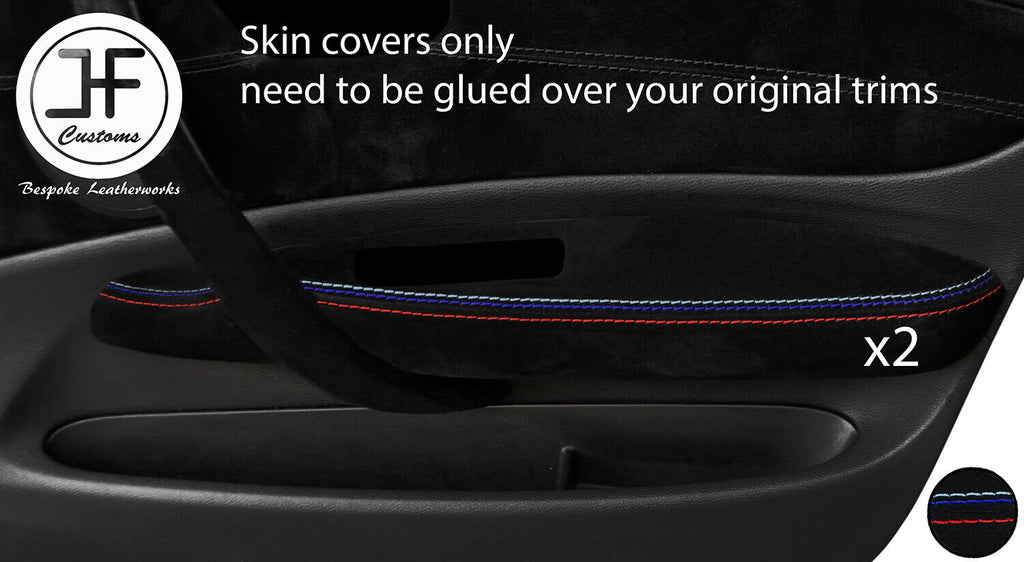 TRI STITCH 2X FRONT DOOR ARMREST TRIM SUEDE COVERS FOR BMW 1 E87 2004-2012