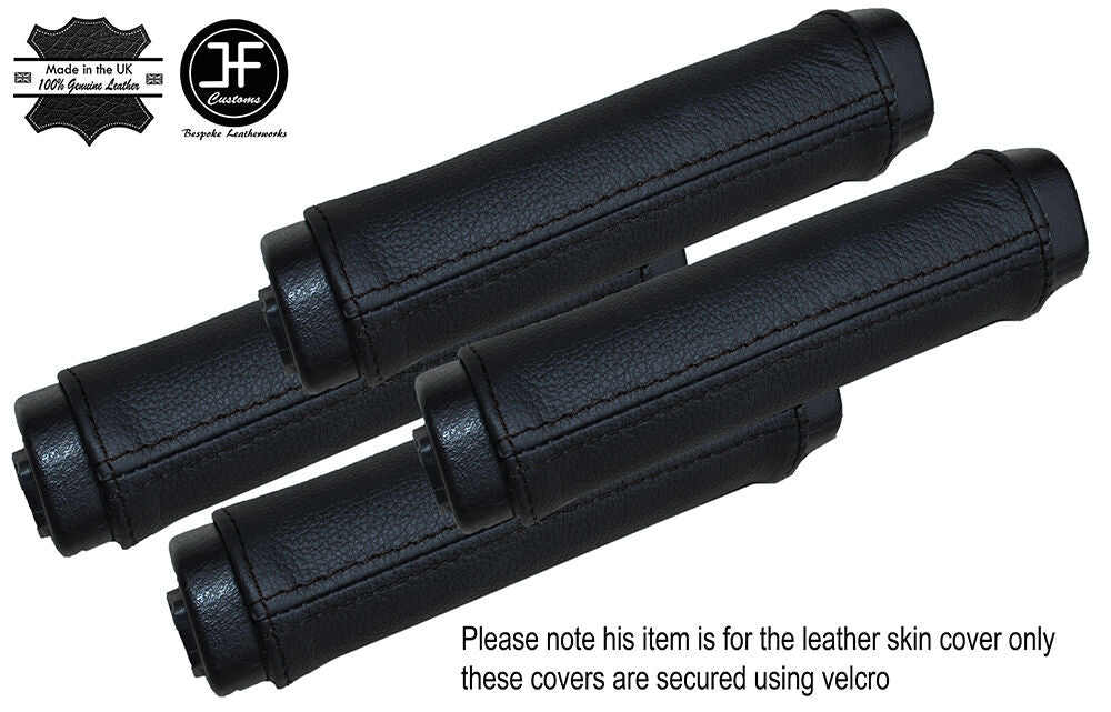 BLACK STITCH 4X DOOR HANDLE LEATHER COVERS FITS HUMMER H2 2003-2007 CUSTOM NEW