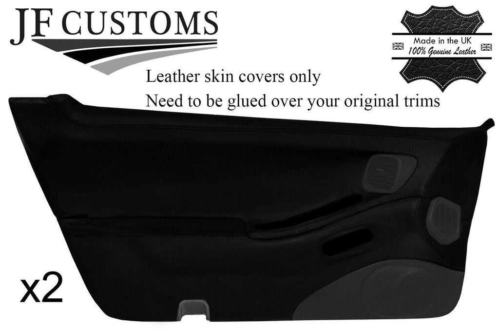 BLACK STITCH 2X FULL DOOR CARD LEATHER COVERS FITS NISSAN 300ZX Z32 90-96 JF2