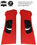 RED  REAL TOP GRAIN LEATHER 2X UPPER B PILLAR COVERS FITS AUDI Q5 2008-2015