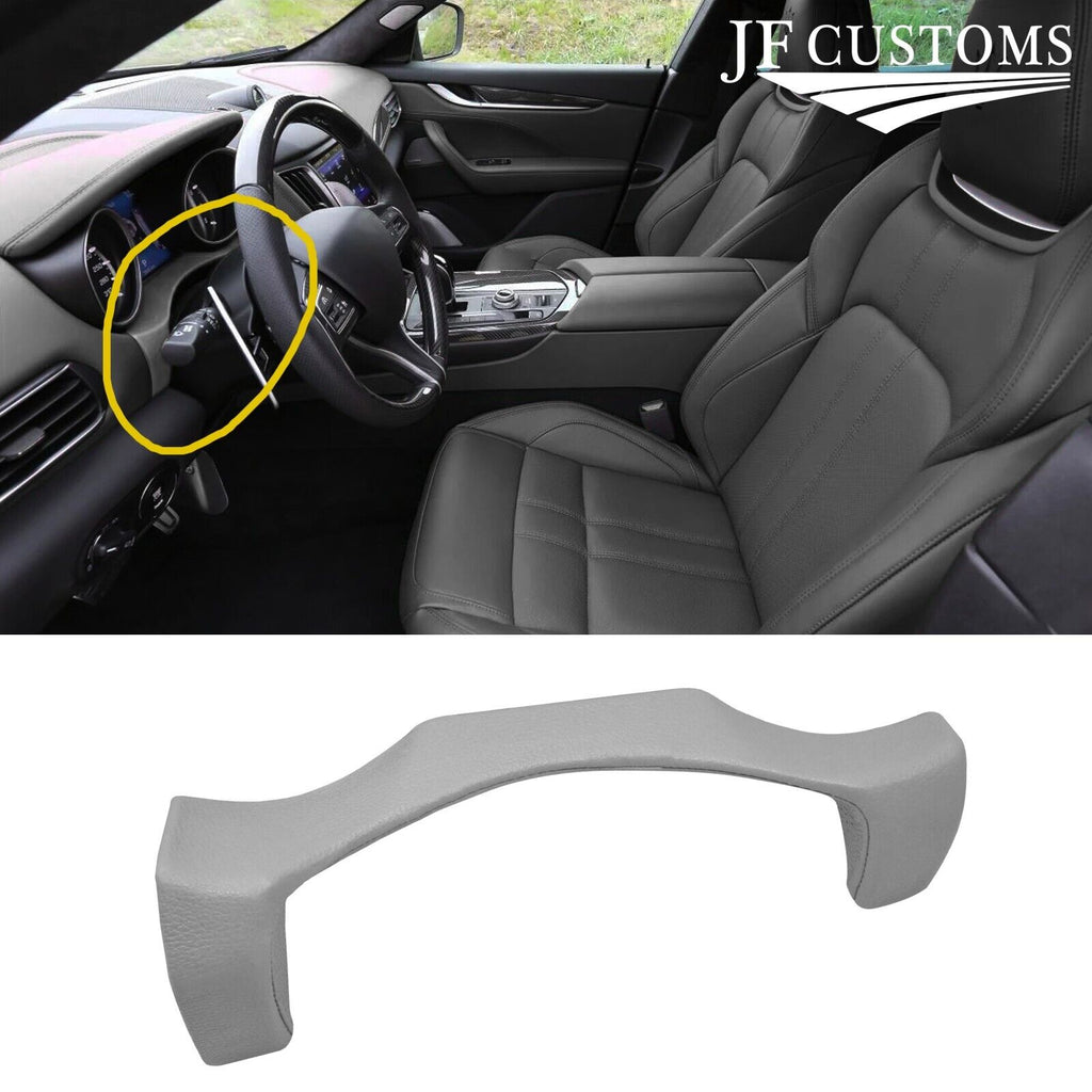 FOR MASERATI LEVANTE L GREY LEATHER COVERED UPPER STEERING COLUMN TRIM + FRAME