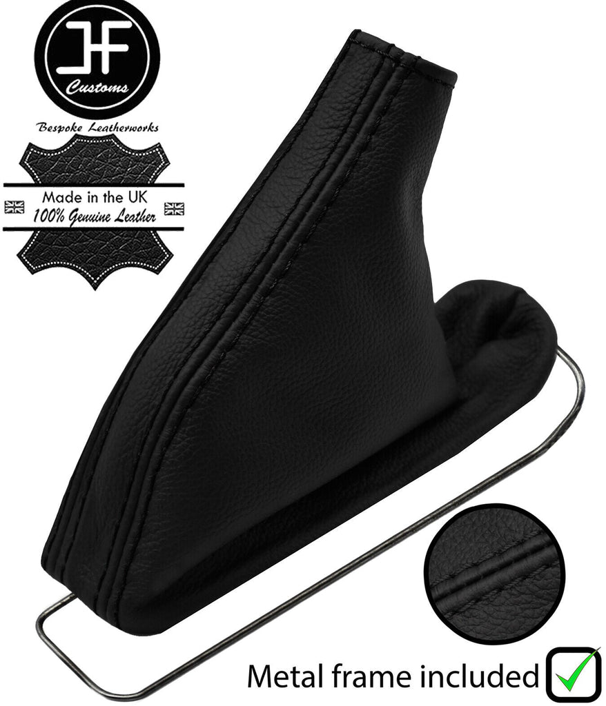 BLACK STITCH TOP GRAIN LEATHER HANDBRAKE BOOT+METAL FRAME FOR LEXUS IS 06-12