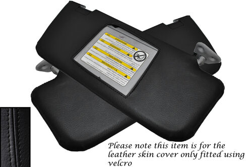 BLACK STITCHING FITS MAZDA RX8 2003-2012 2X SUN VISORS LEATHER SKIN COVERS ONLY