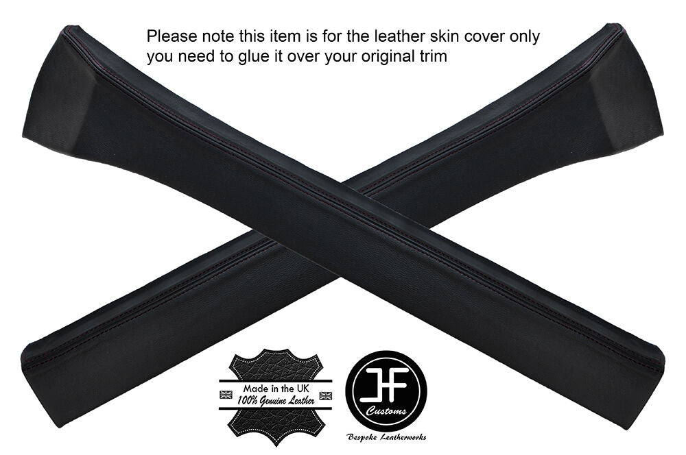 BLACK STITCH 2X TOP FRONT DOOR CAPPINGS LEATHER COVERS FITS BMW 5 SERIES E28