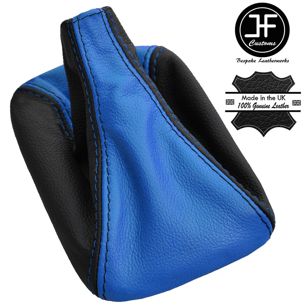 BLACK BLUE TOP GRAIN REAL LEATHER GEAR GAITER FOR VW T4 TRANSPORTER CARAVELLE
