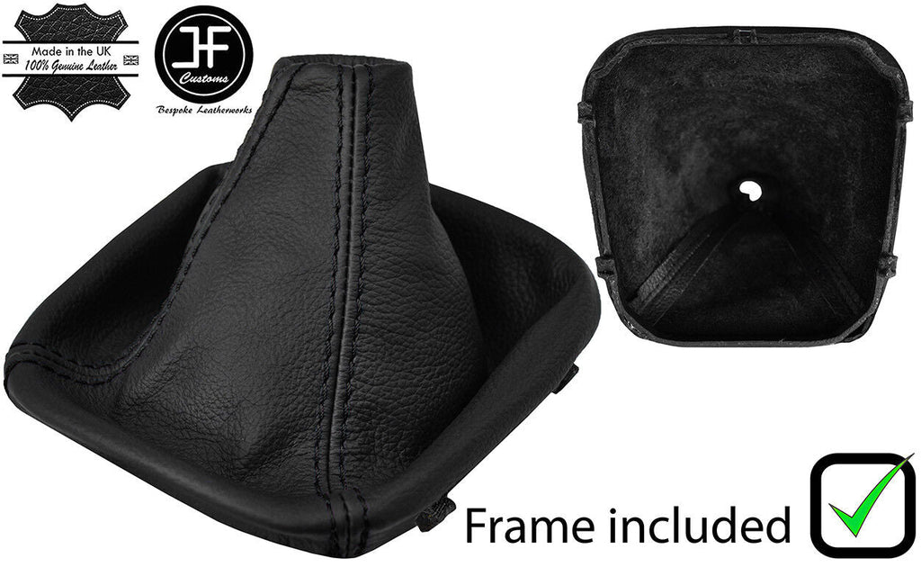 BLACK STITCH LEATHER GEAR GAITER+PLASTIC FRAME FOR MERCEDES C CLASS W203 00-07