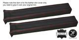 RED STITCH 2X UPPER B PILLAR LEATHER COVERS FITS LAND ROVER DEFENDER 90 110