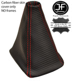 RED STITCH CARBON FIBER VINYL LOOK GEAR GAITER FITS MAZDA RX8 2003-2012