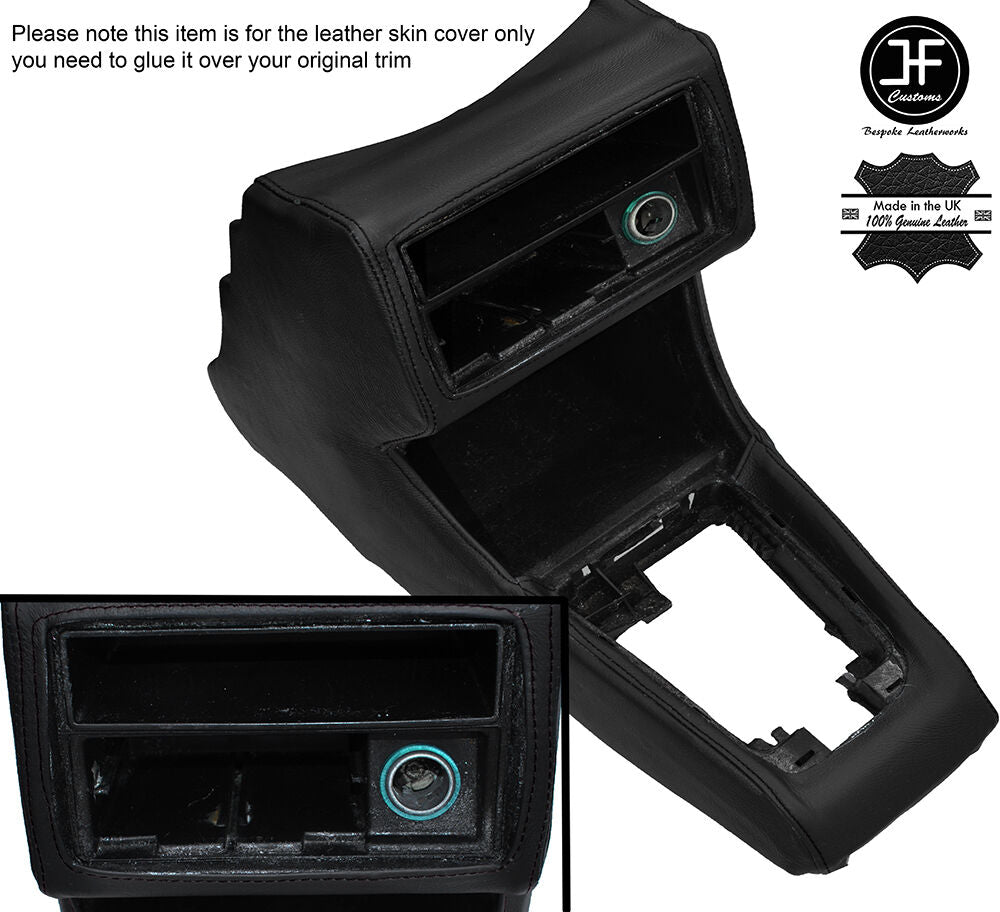 BLACK STITCH CONSOLE GEAR SURROUND LEATHER COVER FITS VW GOLF 2 MK2 JETTA 83-92