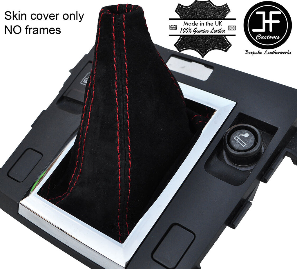 RED STITCH MANUAL REAL SUEDE GEAR GAITER FITS SUZUKI GRAND VITARA 2006-2013