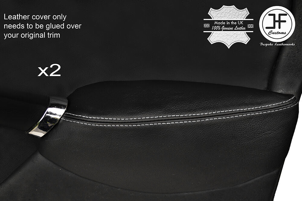 GREY STITCH 2X FRONT DOOR ARMREST LEATHER COVERS FITS ROVER 75 & MG ZT 99-05