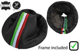 BLACK REAL LEATHER ITALIAN FLAG STRIPES GEAR+PLASTIC FRAME FOR FIAT 500 07-16