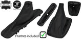 BLACK STITCH LEATHER GAITER SET + PLASTIC FRAME FITS ALFA ROMEO GIULIETTA 10-18