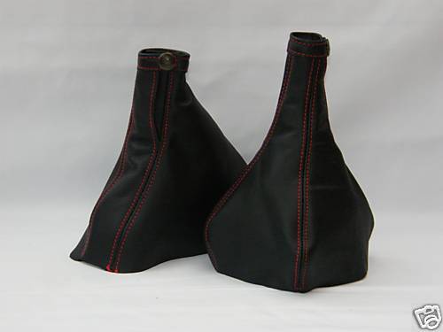 FITS ALFA ROMEO GTV/SPIDER 2 X GAITERS SET RED STITCHING CUSTOM NEW MADE IN UK