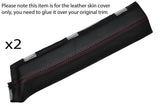 RED STITCH 2X REAR C PILLAR LEATHER SKIN COVERS FITS AUDI A3 8P S3 03-12 3DR