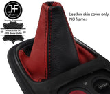 BLACK & DARK RED TOP GRAIN REAL LEATHER MANUAL GEAR GAITER FOR HONDA S2000 99-09