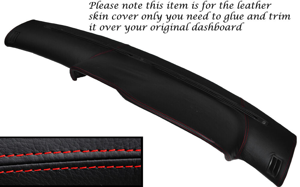 RED STITCH DASH DASHBOARD LEATHER SKIN COVER FITS RENAULT CLIO MK1 1990-1998