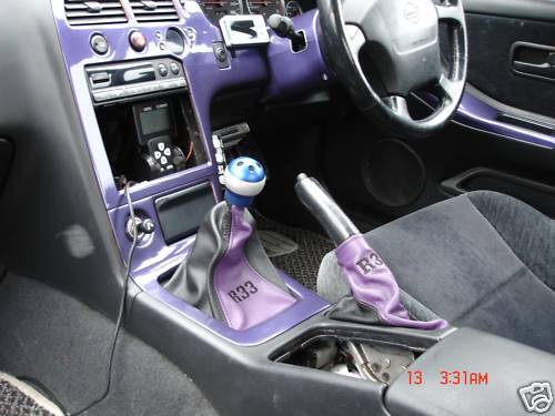 FITS NISSAN SKYLINE R33 LEATHER GAITERS SET BLACK & PURPLE CUSTOM NEW MADE IN UK