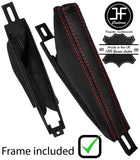 RED STITCH REAL LEATHER HANDBRAKE +PLASTIC FRAME FITS AUDI 100 C4 1991-1997