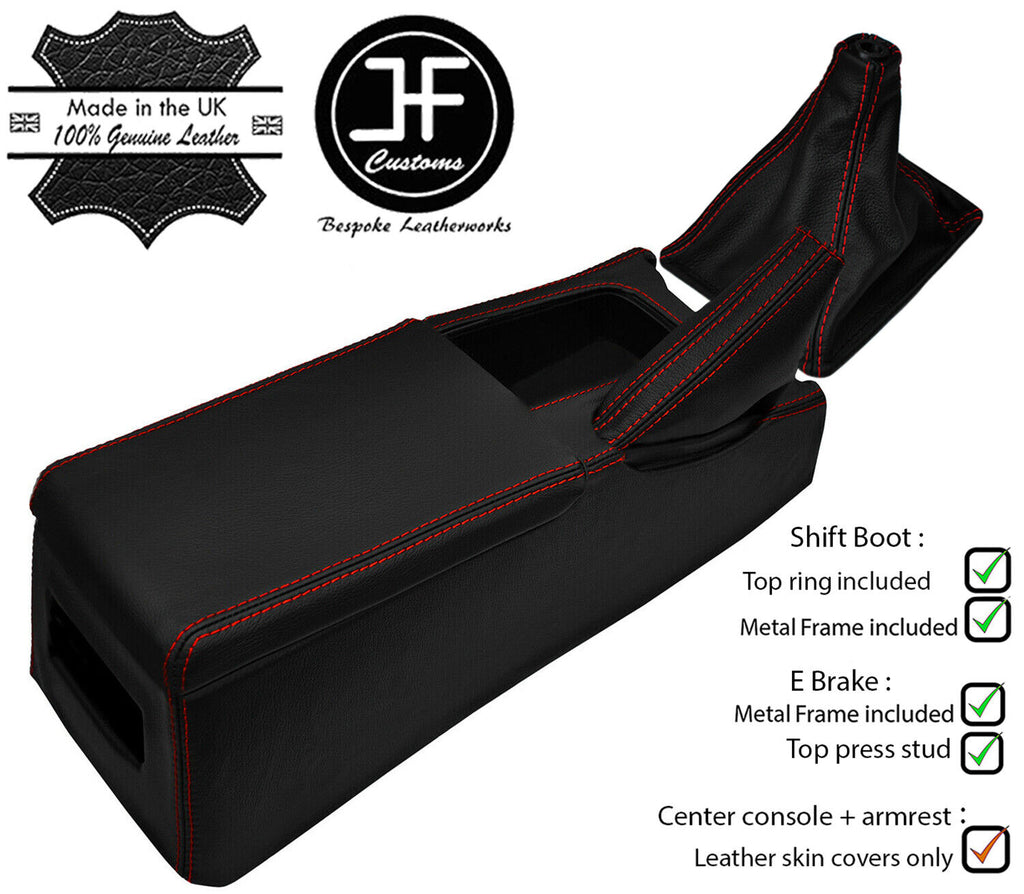 RED STITCH LEATHER GEAR SET+FRAMES+CONSOLE COVER FOR NISSAN SKYLINE R32 89-93