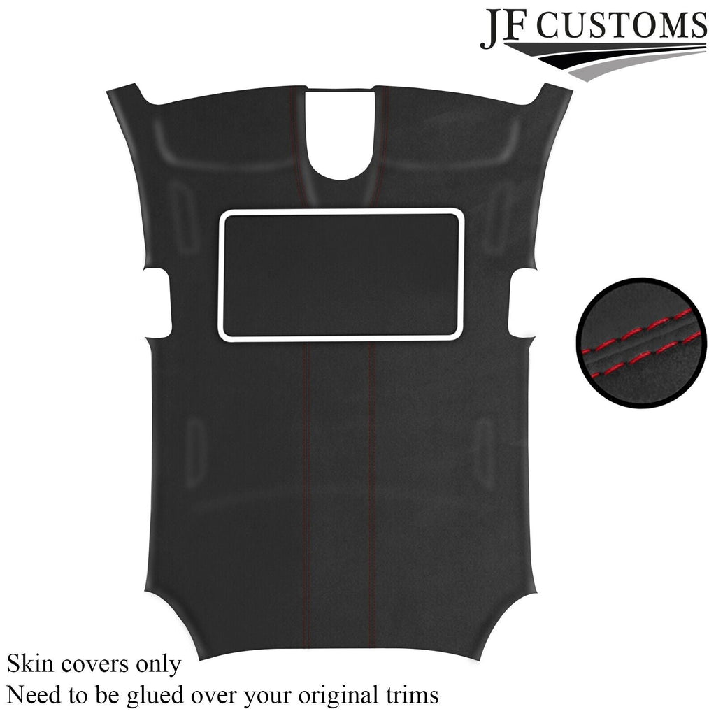 DARK RED STITCH D GREY LUXE-SUEDE SUNROOF HEADLINER FOR PORSCHE PANAMERA 11-16