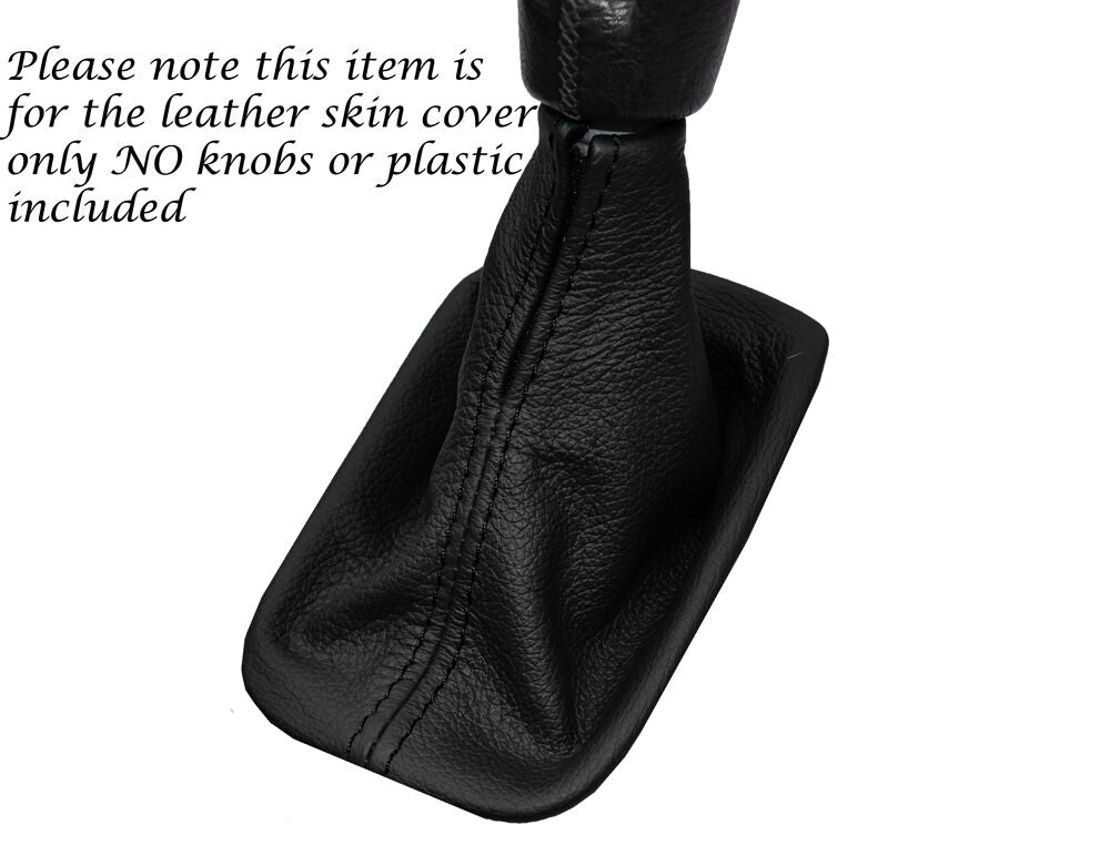 BLACK STITCHING MANUAL LEATHER GEAR GAITER FITS VOLVO C70 2006-2014 CUSTOM NEW