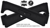 BLACK STITCH 2X B PILLAR LEATHER COVERS FITS BMW 3 SERIES E36 COMPACT 1993-2000