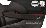 RED  STITCH 2X FRONT DOOR ARMREST TRIM LEATHER COVER FITS HONDA JAZZ 09-14 5DR