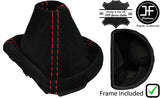 RED STITCH SUEDE AUTOMATIC GEAR GAITER+PLASTIC FRAME FOR AUDI TT MK2 06-14