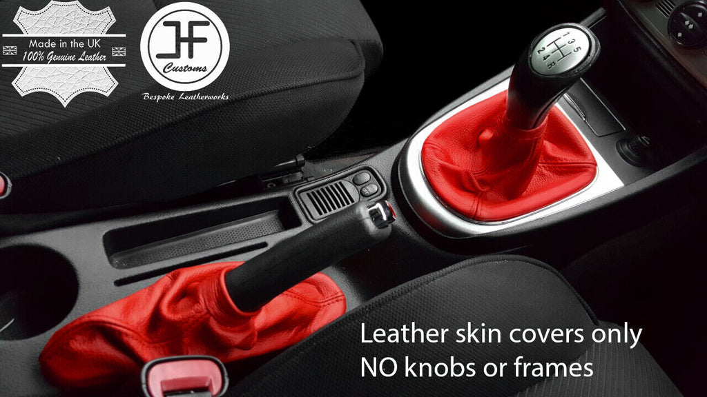 RED TOP GRAIN REAL LEATHER GEAR & HANDBRAKE GAITER FITS ALFA ROMEO 147 01-10