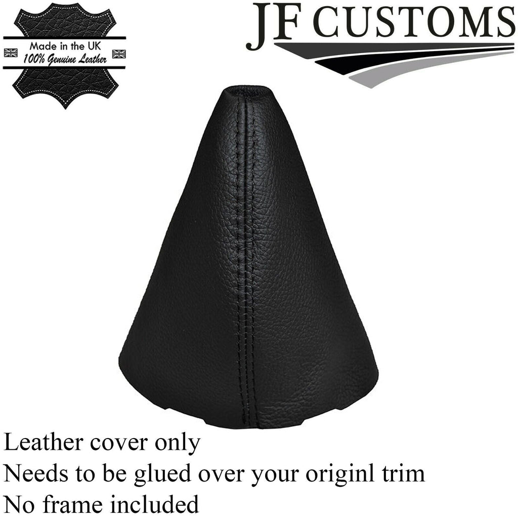 BLACK DOUBLE STITCHING LEATHER GEAR GAITER FITS FORD FOCUS II FL 2008-2011