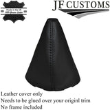 BLACK DOUBLE STITCHING LEATHER GEAR GAITER FITS FORD FOCUS II FL 2008-2011