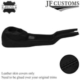 BLACK STITCH ITALIAN LEATHER CENTER CONSOLE COVER FOR SMART ROADSTER 452 03-05