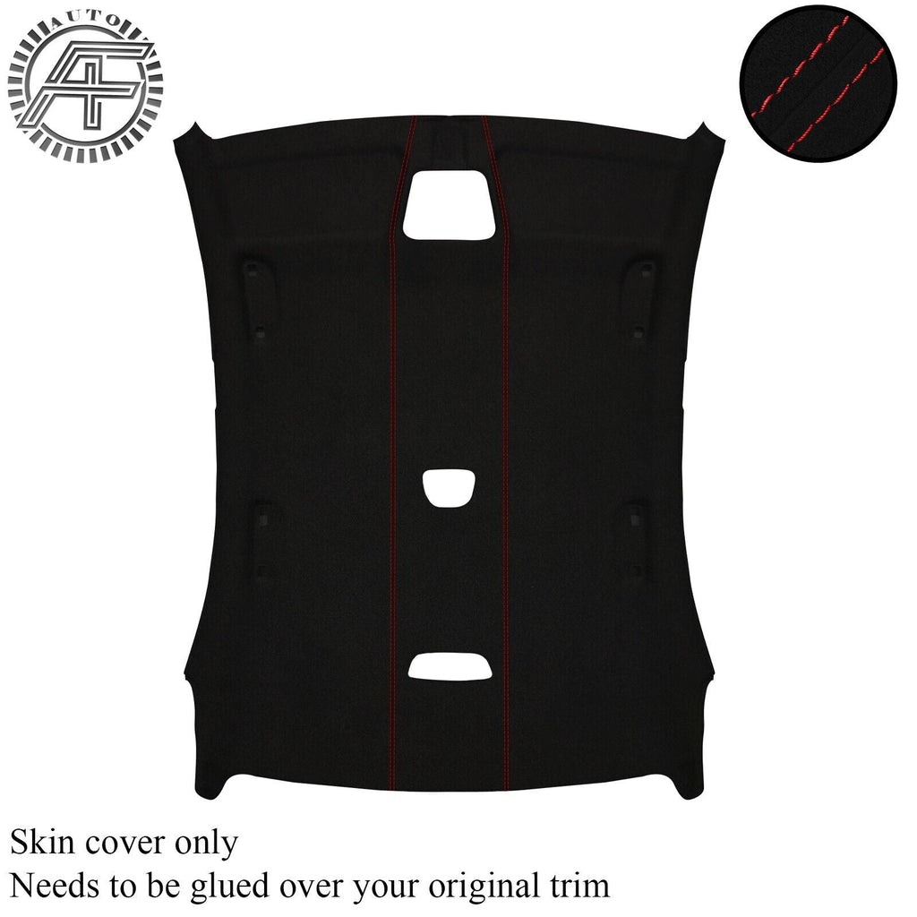 RED STITCH LUXE SUEDE HEADLINER COVE FITS MERCEDES C CLASS W203 SALOON