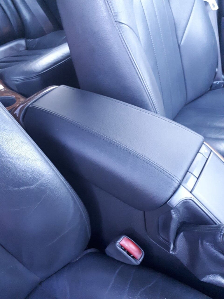 DARK GREY REAL LEATHER ARMREST LID COVER FITS VOLVO S80 1999-2006 CUSTOM NEW