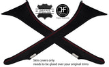 RED STITCH 2X A PILLAR SUEDE COVERS FOR LAND ROVER FREELANDER 2 LR2 2006-2015