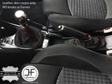 RED STITCH TOP GRAIN LEATHER GEAR-HANDBRAKE GAITER FOR ALFA ROMEO MITO 08-17