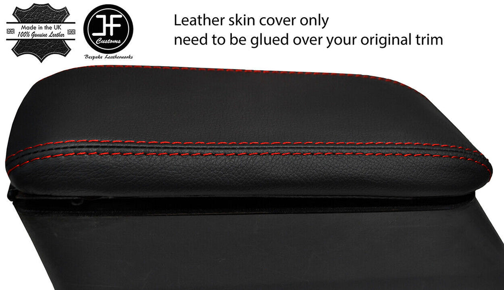 RED STITCH TOP GRAIN LEATHER ARMREST COVER FOR FORD CORTINA MK5 1979-1982