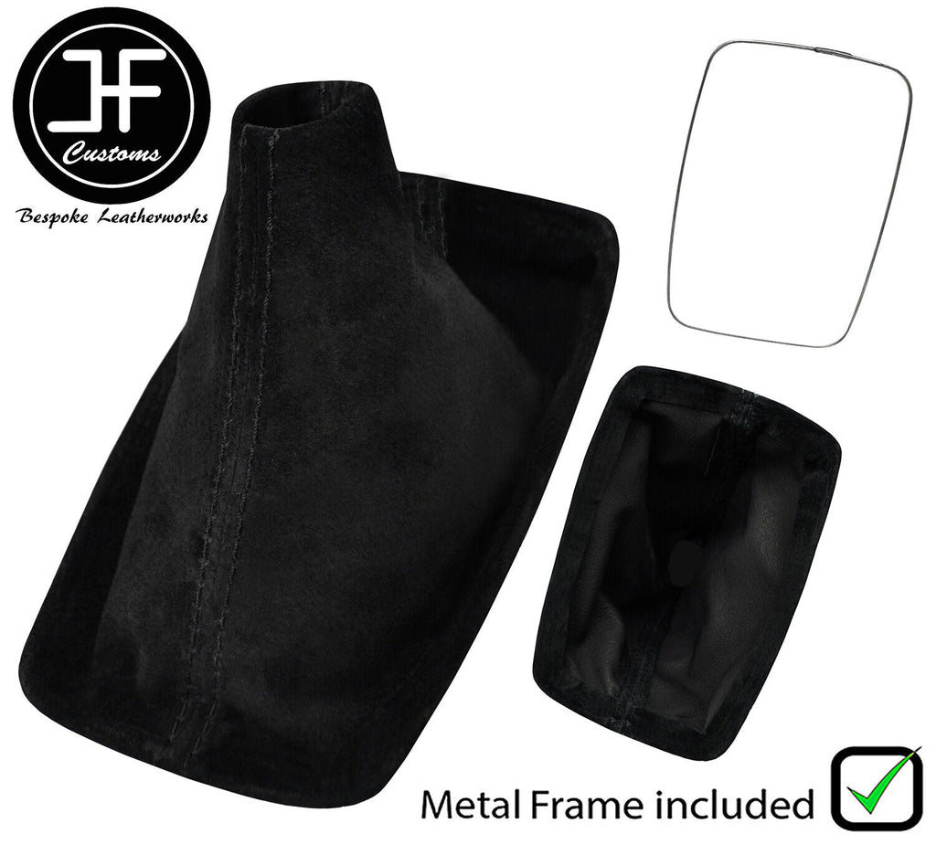BLACK STITCH SUEDE GEAR GAITER WITH METAL FRAME FITS HONDA PRELUDE 1987-1991