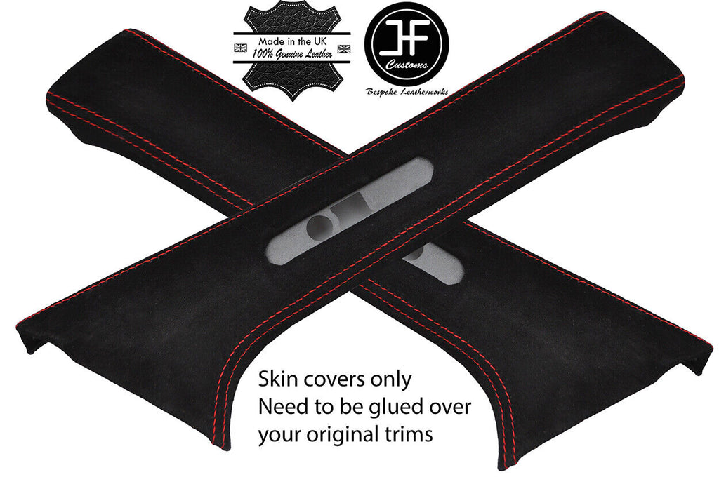 RED ST. 2X REAR C PILLAR ESTATE SUEDE COVERS FITS MERCEDES W202 C CLASS 93-00