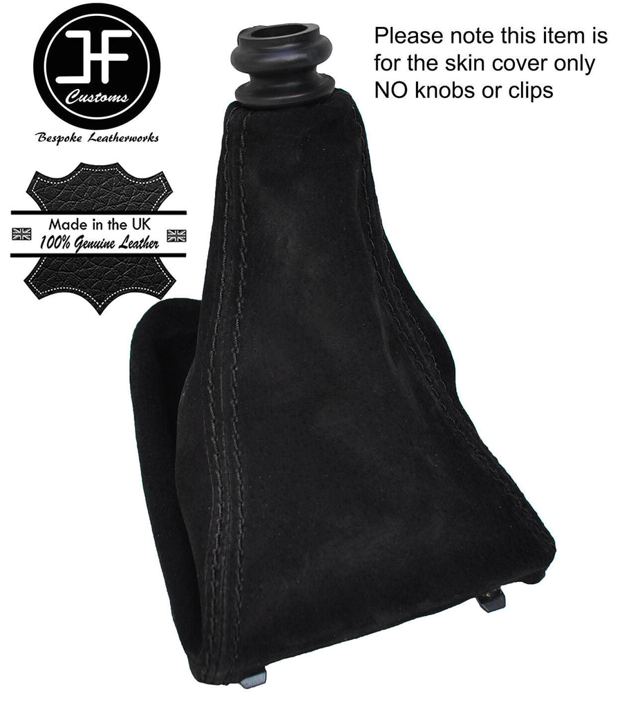 BLACK STITCHING REAL SUEDE GEAR GAITER FITS PEUGEOT 807 2002-2010 CUSTOM NEW