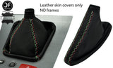 BLACK STITCH ITALIAN CROSS LEATHER GEAR & HANDBRAKE GAITER FOR ALFA ROMEO BRERA