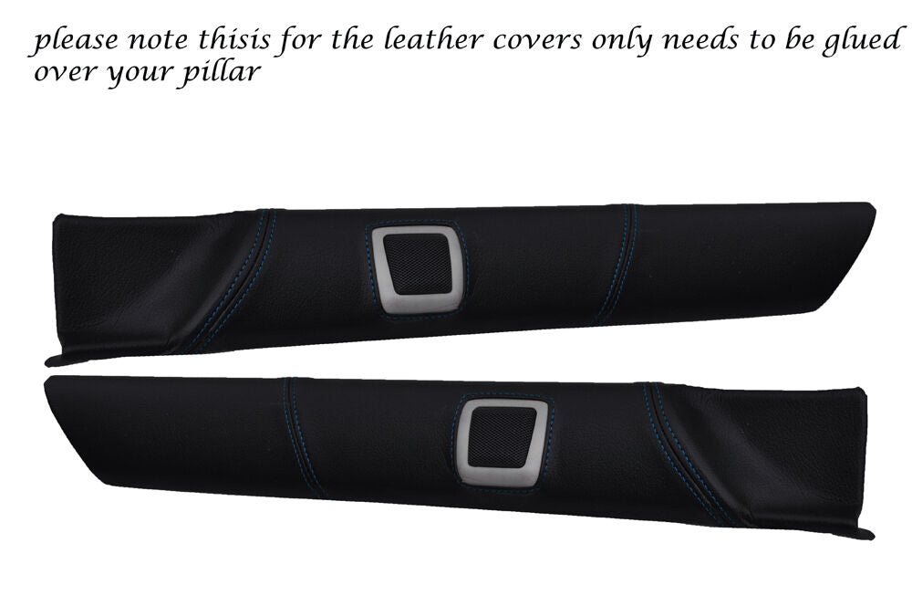 BLUE STITCH A PILLAR  COVERS FITS LANDROVER DISCOVERY 2 TDI TD5 V8 300 98-04