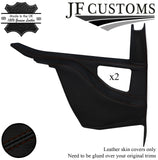 DARK BROWN STITCH LEATHER 2X REAR QUARTER DOOR COVERS FITS LOTUS ELITE ECLAT S1