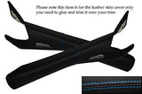 BLUE STITCH FITS CORVETTE C6 2005-2013 2X WINDSHIELD PILLAR LEATHER SKIN COVER
